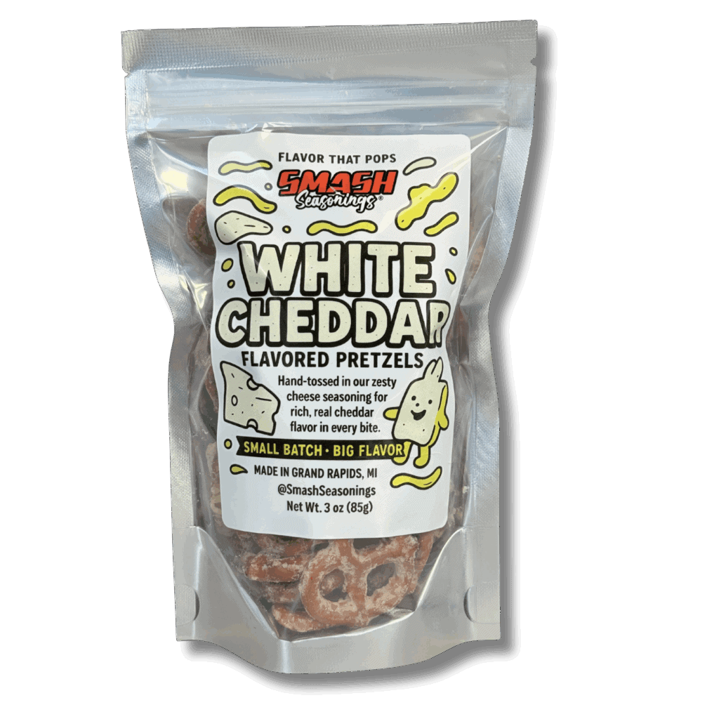 White Cheddar Flavored Pretzels by Smash Seasonings