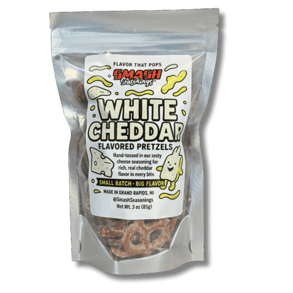 White Cheddar Flavored Pretzels by Smash Seasonings