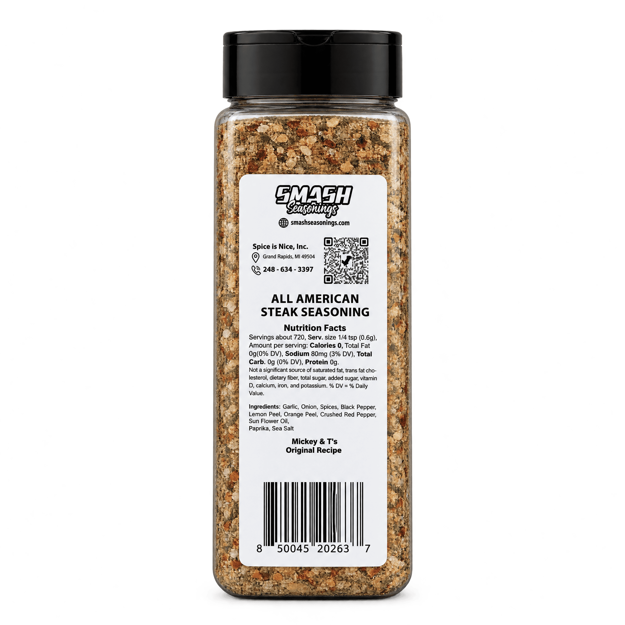 All American Steak Seasoning - Large 21 oz - back (nutrition facts)