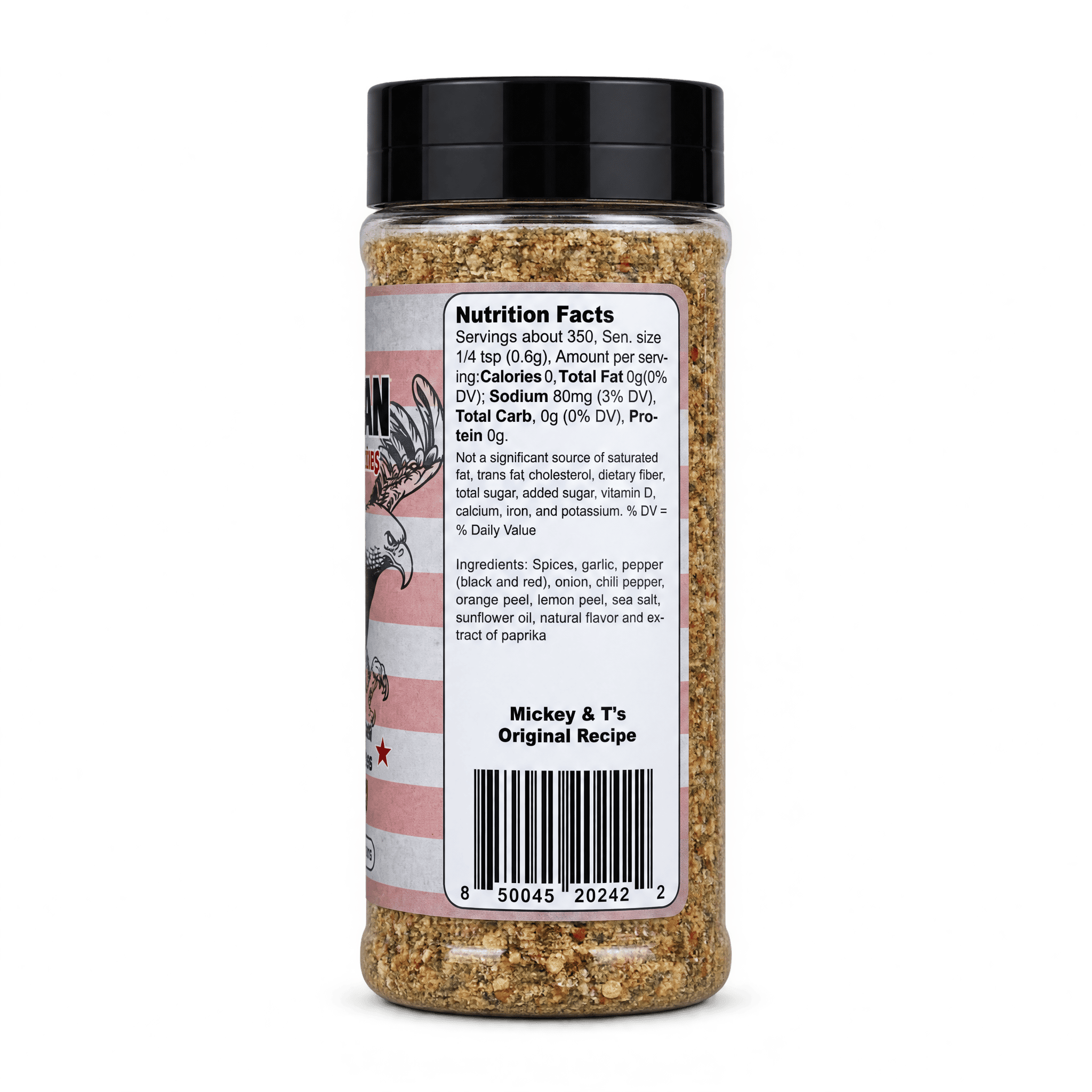 All American Steak Seasoning - Medium 9.8 oz - back (nutrition facts)